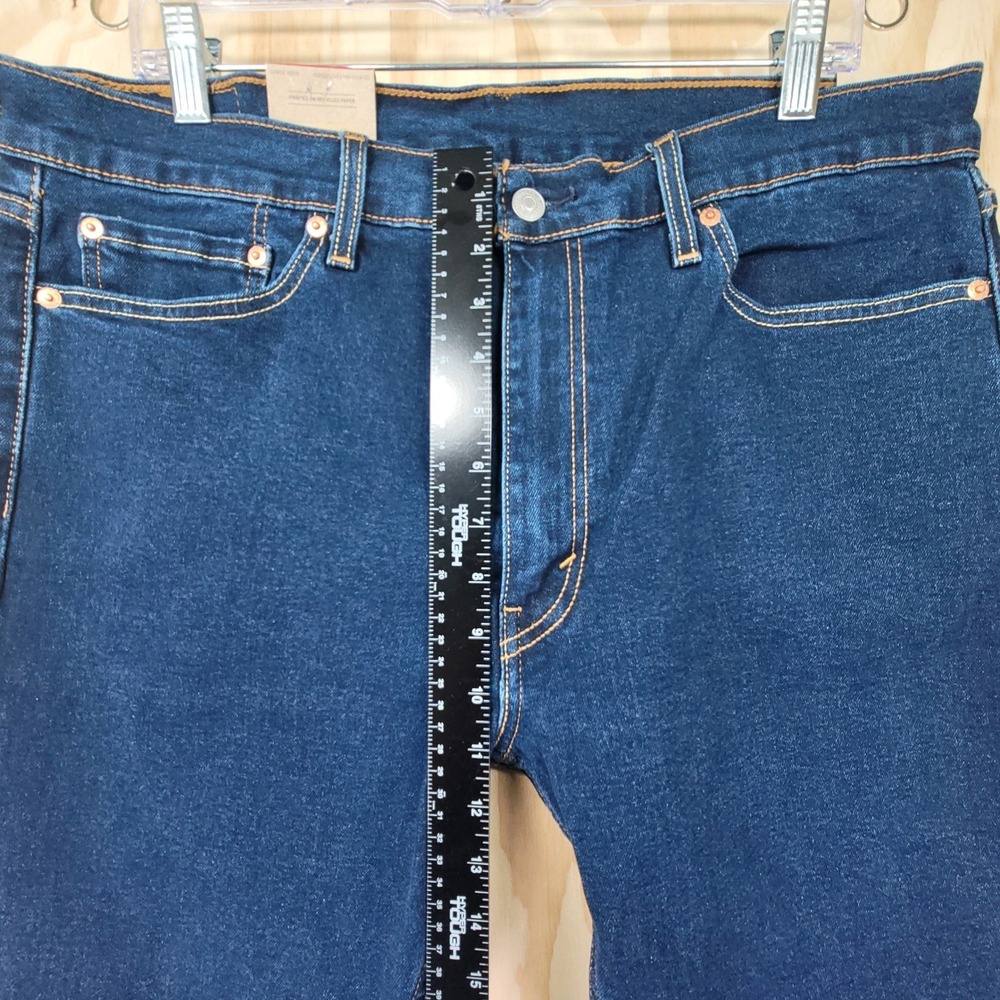 Levis 513 Slim Straight Jeans Mens 36x30 Dark Wash Indigo Blue Stretch Denim NWT - Picture 13 of 13